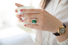 Load image into Gallery viewer, Top Quality Type A Jadeite Platinum Estate Ring