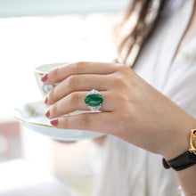 Load image into Gallery viewer, Top Quality Type A Jadeite Platinum Estate Ring