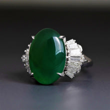 Load image into Gallery viewer, Top Quality Type A Jadeite Platinum Estate Ring