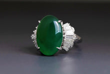 Load image into Gallery viewer, Top Quality Type A Jadeite Platinum Estate Ring