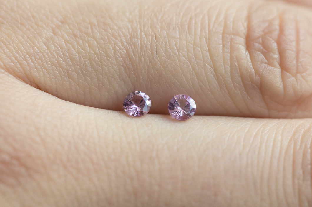 .39ct Loose Pair of Natural Round Pink Sapphires