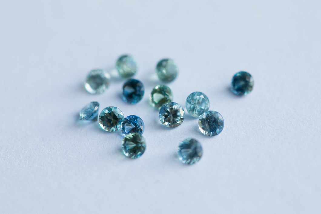 .80ct Loose Lot of Natural Round Green Blue Sapphires