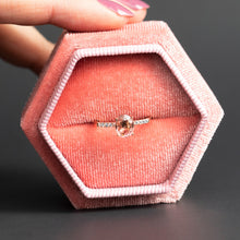 Charger l&#39;image dans la galerie, Pink Oval Tourmaline with white sapphire pave 14K Rose Gold Ring
