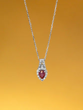 Load image into Gallery viewer, Natural Ruby with diamond pendant in Platinum
