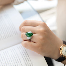 Load image into Gallery viewer, Top Quality Type A Jadeite Platinum Estate Ring
