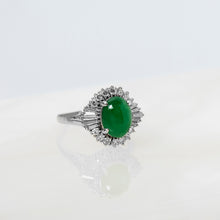 将图片加载到图库查看器，High Quality Type A Small Jadeite Platinum Estate Ring
