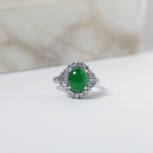 将图片加载到图库查看器，High Quality Type A Small Jadeite Platinum Estate Ring
