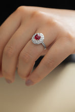 将图片加载到图库查看器，Natural Ruby with diamond Platinum Ring
