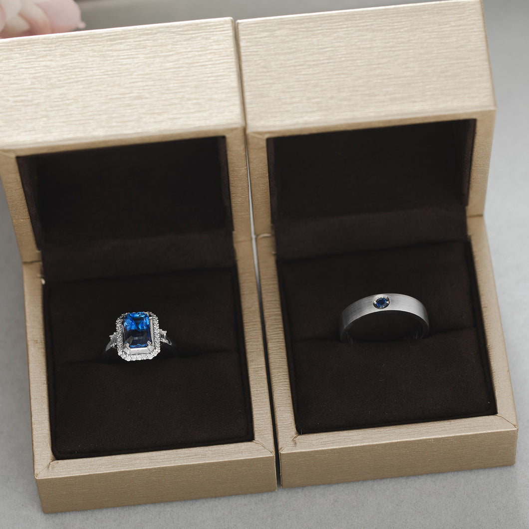 Custom Made Anniversary Sapphire Ring Set