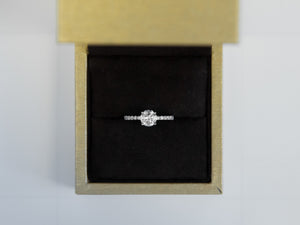 Solitaire Diamond with Halfway Pave Engagement Ring