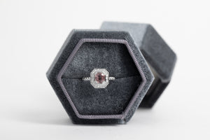 Custom Made Purple Spinel Halo 925 Silver Ring