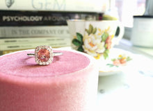 Load image into Gallery viewer, Custom Made Spinel with White Sapphire Halo 925 Silver Ring
