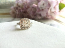 Load image into Gallery viewer, Custom Made Double Cushion Halo Diamond Ring
