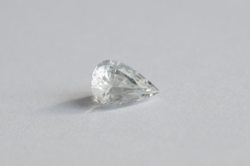 1.09ct Loose Natural Pear Shape White Sapphire