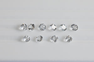 .60-.65ct Loose Natural round White Topaz