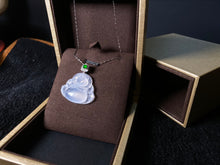 Charger l&#39;image dans la galerie, Icy White Carved Jadeite Buddha Pendant
