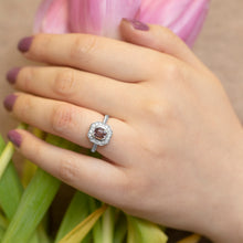 Загрузить изображение в средство просмотра галереи, Custom Made Purple Spinel Halo 925 Silver Ring
