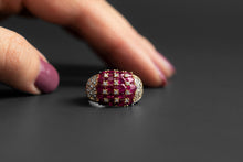 Load image into Gallery viewer, Burmese Ruby and diamond Estate 18K yellow gold Ring
