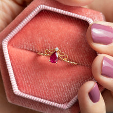 Load image into Gallery viewer, Mini Crown Ruby 18K Rose Gold Ring
