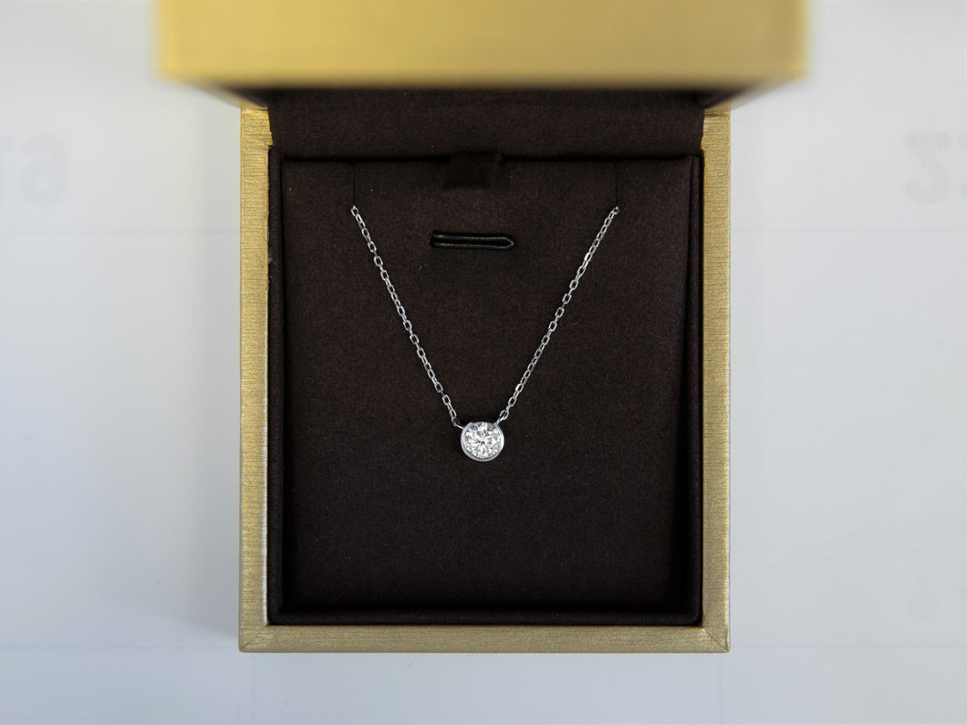 Bezel Set Round Diamond Pendant