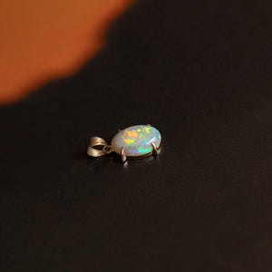 Australian Black Opal 14K Yellow Gold Pendant